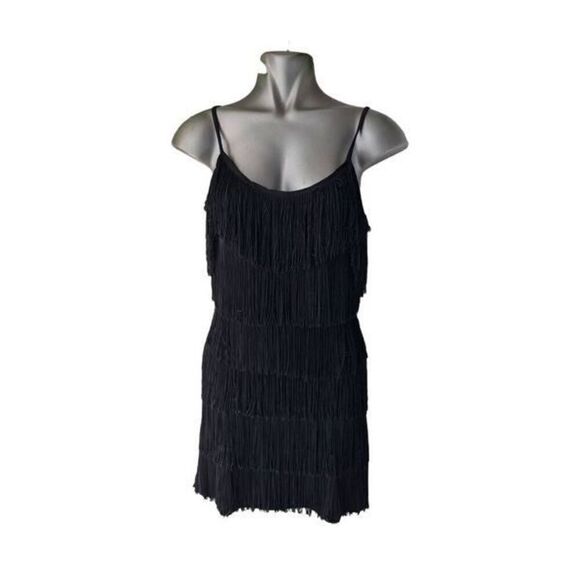 Vintage style Fringe Detail Cami Bodycon Dress size L - Picture 3 of 7